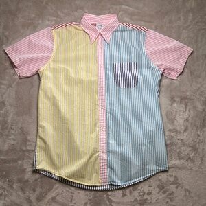 Brooks Brothers Fun Shirt Mens M Regent Fit Short Sleeve Striped Button Down